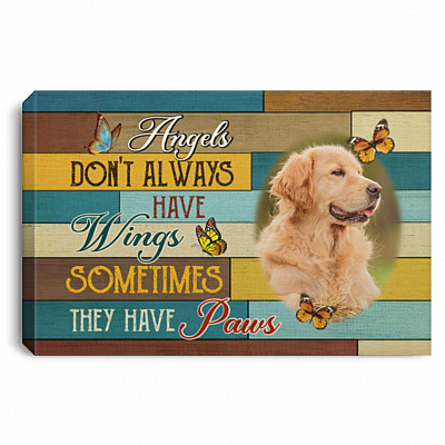 Personalized Photo Dog Angels Don't Always Have, White, 0.75'' Framed Canvas