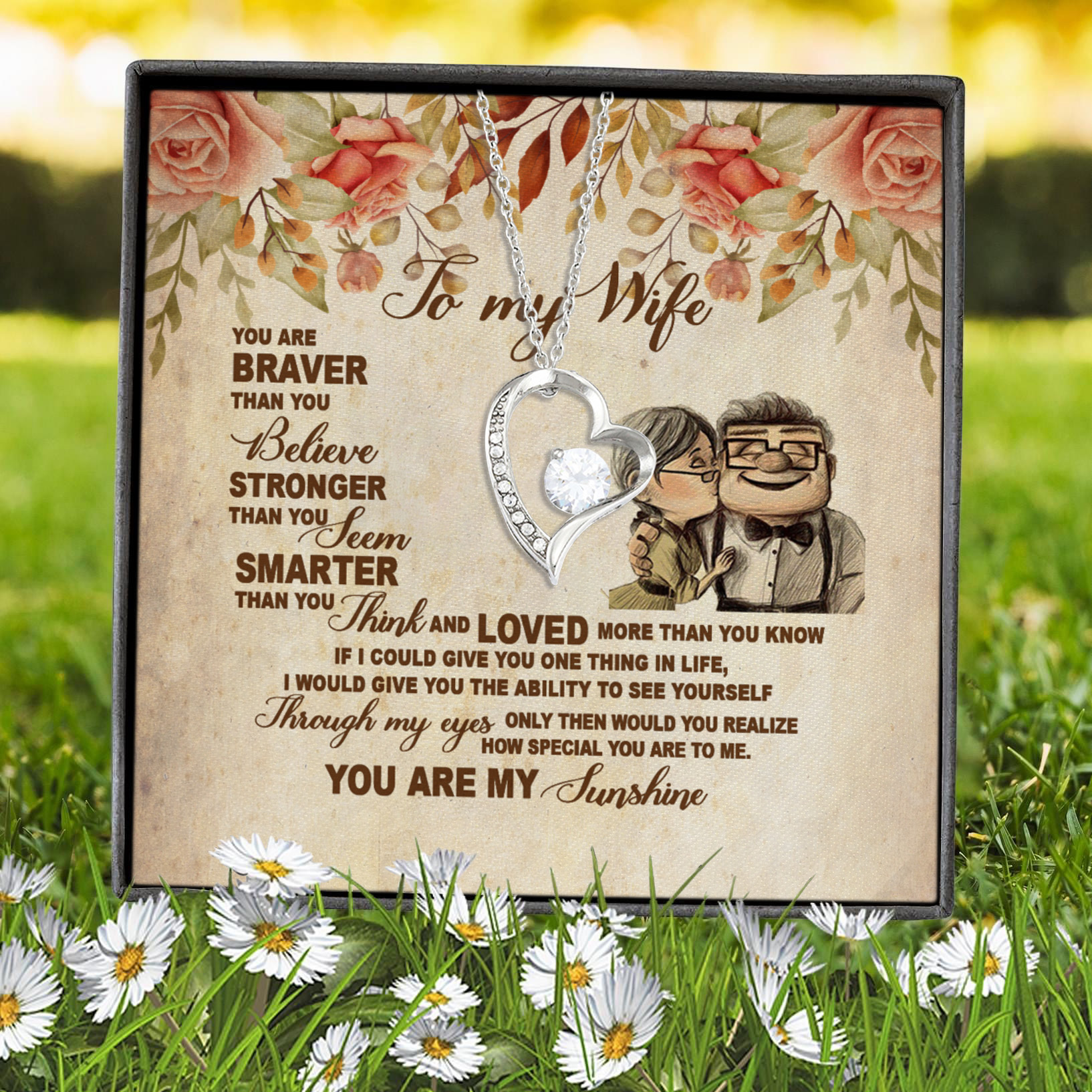 10VT. To My Wife You Are Braver Forever Love Necklace (Silver) 7