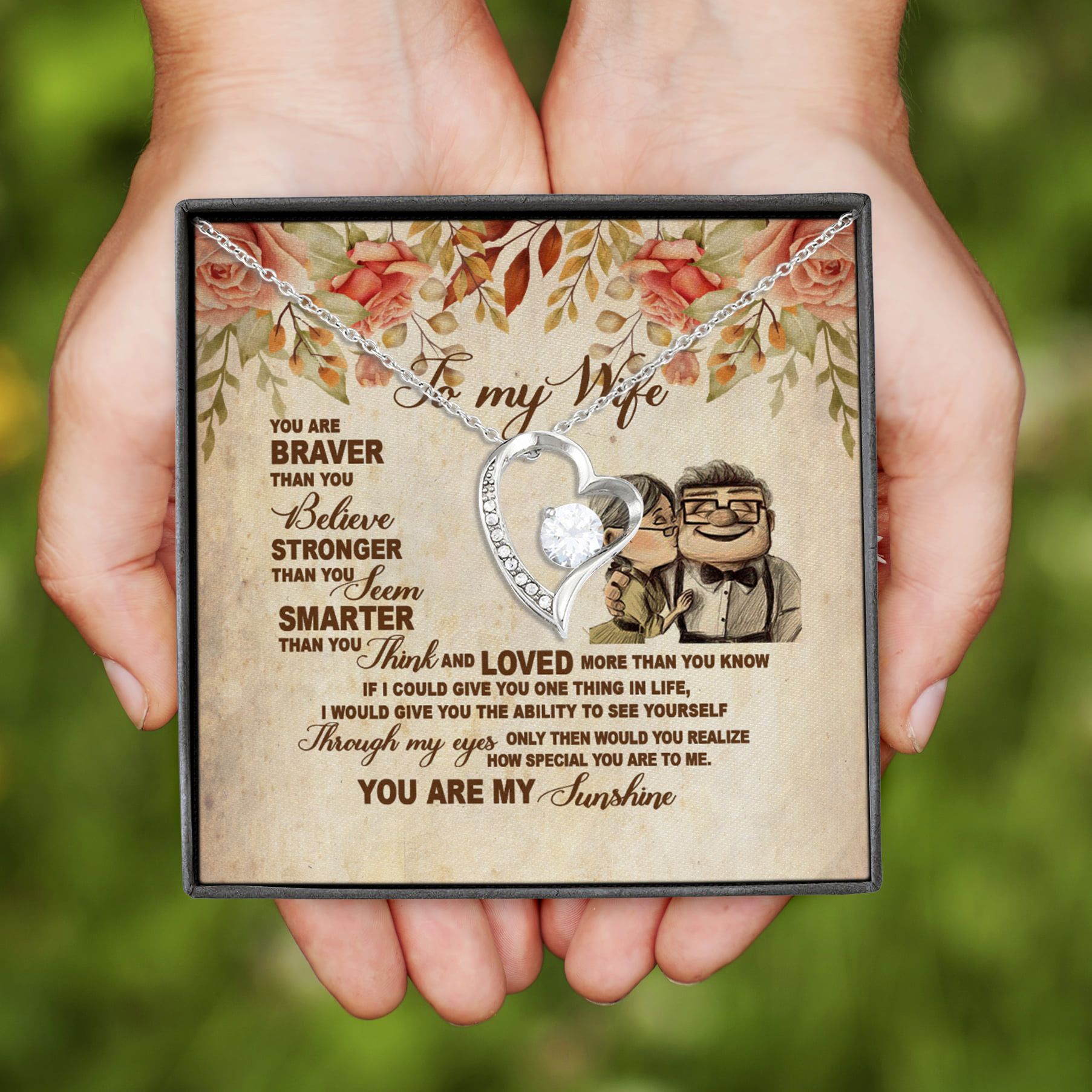10VT. To My Wife You Are Braver Forever Love Necklace (Silver)
