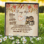 10VT. To My Wife You Are Braver Interlocking Hearts Necklace 7