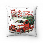 Vintage Red Truck Have Yourself A Merry Little Christmas 2020 Xmas Decorative Sofa Cushion - Throw Pillow