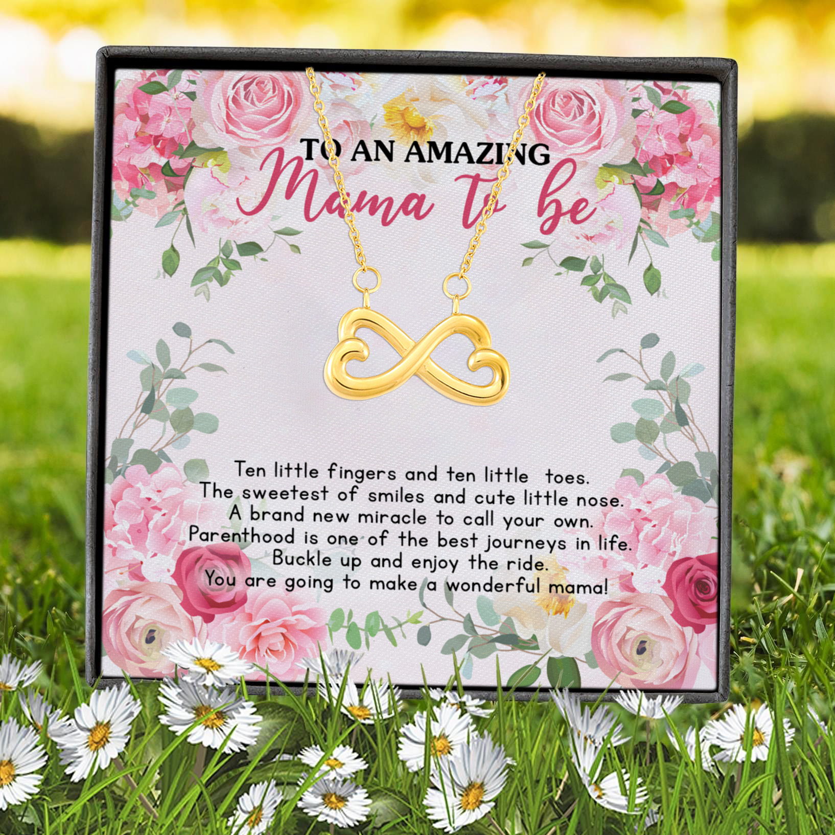 11Th. Mama To Be Infinity Heart Necklace (Gold) 7