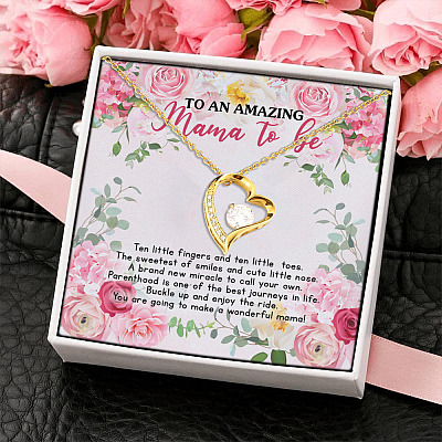 To My Amazing Mama To Be You Are Going To Make A Wonderful Mama Forever Love Heart Pendant Necklace
