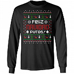 Feliz Navidad Putos Hoodie, Black, Long Sleeve