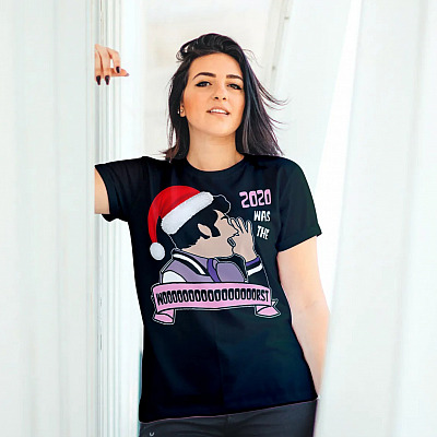 Alternative view of Jean Ralphio 2020 Was The Worst 2020 Quarantine Pandemic Christmas Parks And Recreation T-Shirt - V-Neck