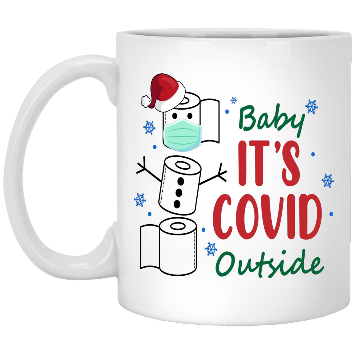 Funny Paper Snowman, White, 11 oz. White Mug Funny Paper Snowman, White, 11 oz. White Mug