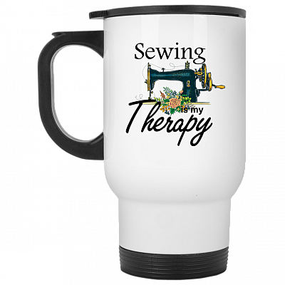 14 oz. White Travel Mug