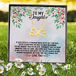 From Dad To My Daughter If Ever There Is A Tomorrow When We're Not Together Infinity Heart Pendant Necklace