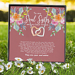 6VT. To My Soul Sister And Best Friend Interlocking Hearts Necklace 7