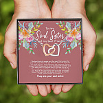 6VT. To My Soul Sister And Best Friend Interlocking Hearts Necklace