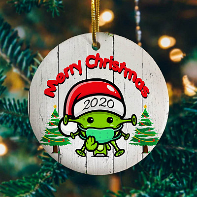 Merry Global Pandemic Christmas 2020 Decorative Christmas Ornament - Holiday Flat Circle Ornament