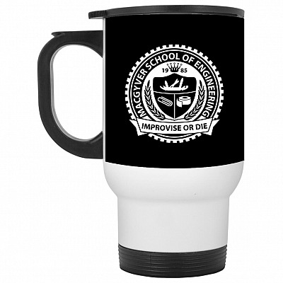 14 oz. White Travel Mug