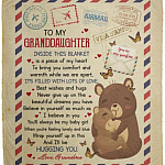Grandma To Granddaughter, White, Cozy Plush Fleece Blanket - 50x60