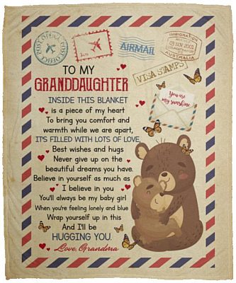 Grandma To Granddaughter, White, Cozy Plush Fleece Blanket - 50x60