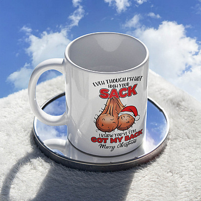 Alternative view of Even Though I'm Not From Your Sack I Know You've Still Got My Back Funny Step Dad Gift Ceramic Coffee Mug