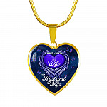 I'm Not a Widow I'm a Wife to A Husband With Wings Memorial Gifts for Loss of Husband Heart Pendant Necklace - Heart Luxury Necklace (Gold Plated)