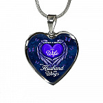 I'm Not a Widow I'm a Wife to A Husband With Wings Memorial Gifts for Loss of Husband Heart Pendant Necklace - Heart Luxury Necklace (Silver)