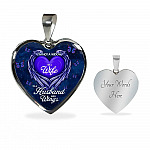 I'm Not a Widow I'm a Wife to A Husband With Wings Memorial Gifts for Loss of Husband Heart Pendant Necklace - Heart Luxury Necklace (Silver)