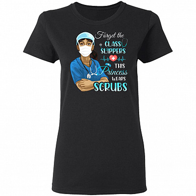 Forget Glass Slippers This Princess, Black, Ladies T-Shirt