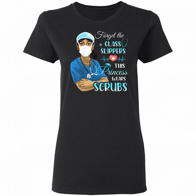 Forget Glass Slippers This Princess, Black, Ladies T-Shirt
