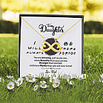 8O. To My Daugter Friends_dad Infinity Heart Necklace (Gold) 2