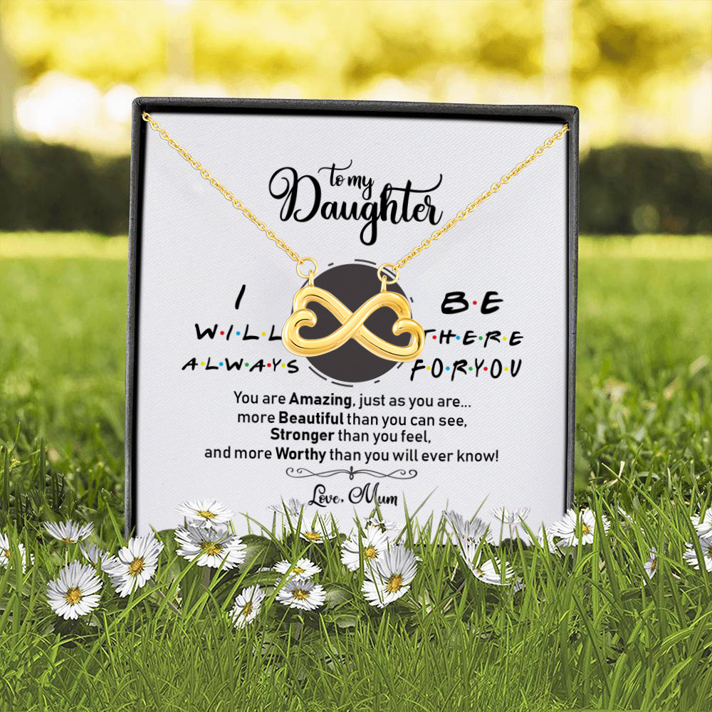 8O. To My Daugter Friends Infinity Heart Necklace (Gold) 2
