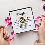 8O. To My Daugter Friends_dad Infinity Heart Necklace (Gold) 5