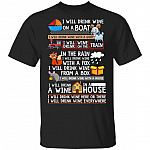 I Will Drink Wine On A Boat, Black, Unisex T-Shirt