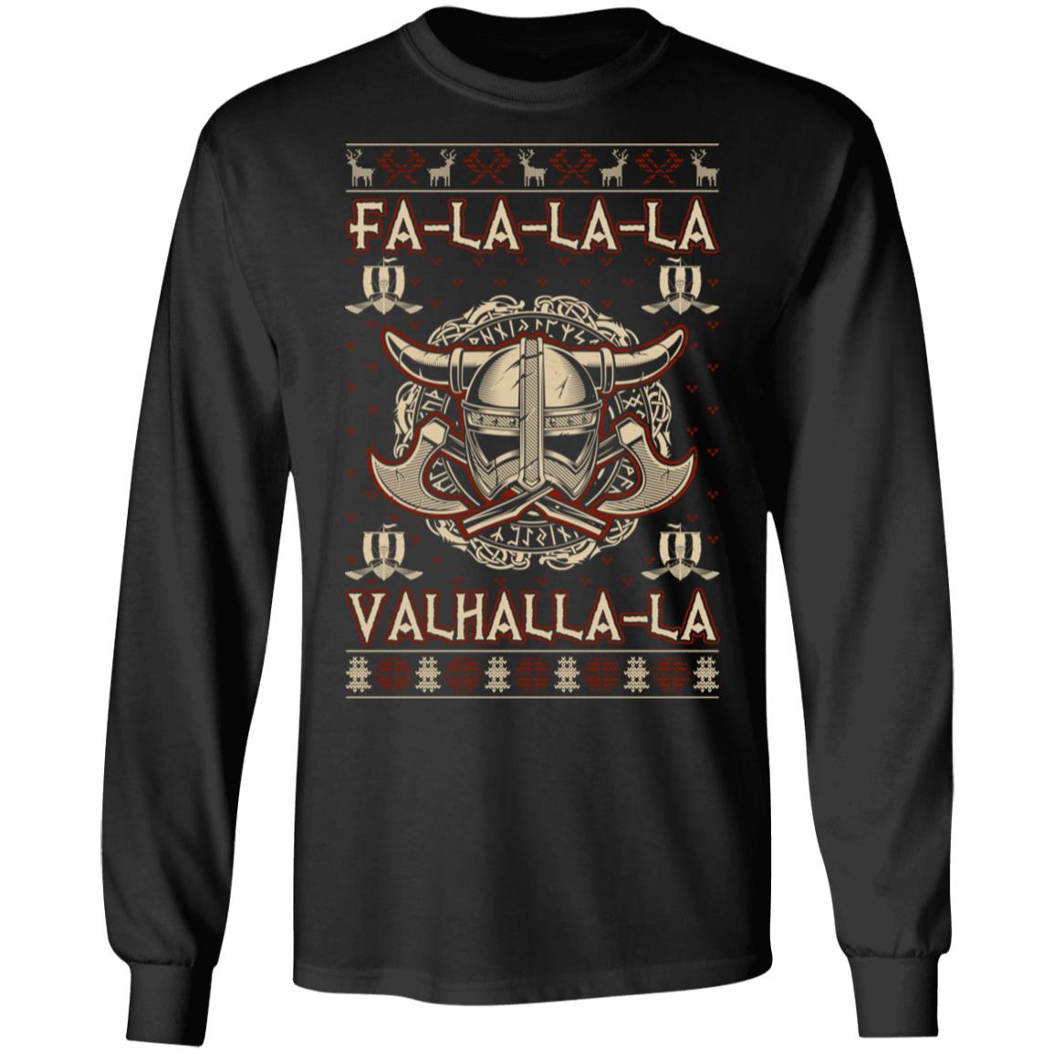 Fa-la-la-la Valhalla-la, Black, Long Sleeve