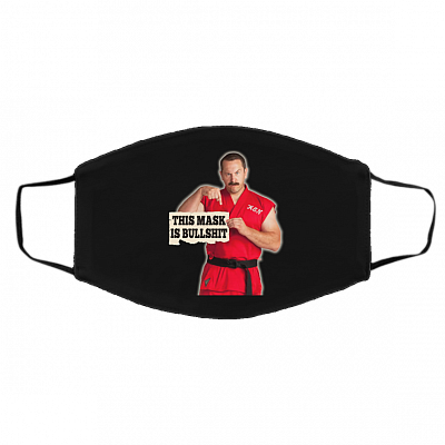 Master Ken Washable Reusable Custom Printed Cloth Face Mask Cover - This Mask Is Bullshit Face Mask, Black, Cloth Face Cover – Medium/Large