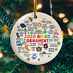2020 Bingo Covid Christmas Pandemic Quarantine Flat Holiday Circle Ornament Keepsake
