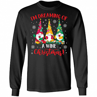 I'm Dreaming Of A Wine, Black, Long Sleeve