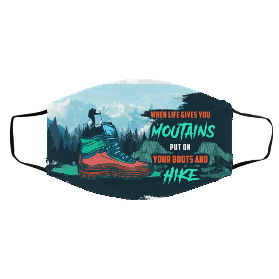 Wanderlust when Life Gives You Face Mask, White, Cloth Face Cover – Medium/Large