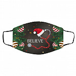 Believe Santa Stethoscope Nurse, White, Cloth Face Cover – Medium/Large