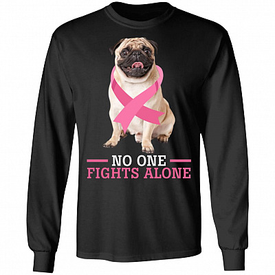 Breast Cancer No One Fights Alone, Black, Long Sleeve