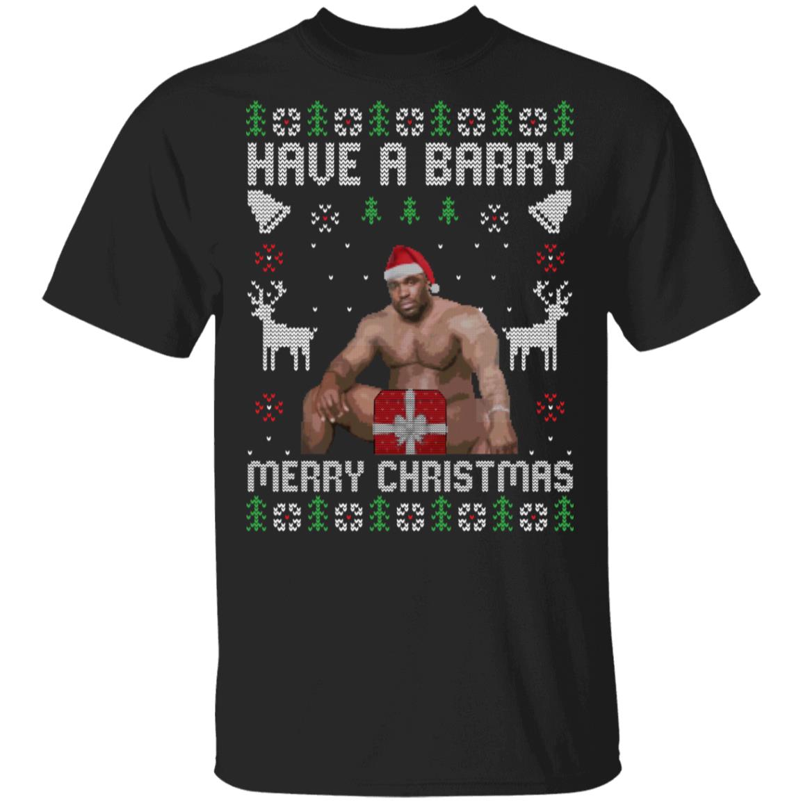 Have A Barry Merry Christmas T-Shirt, Black, Unisex T-Shirt