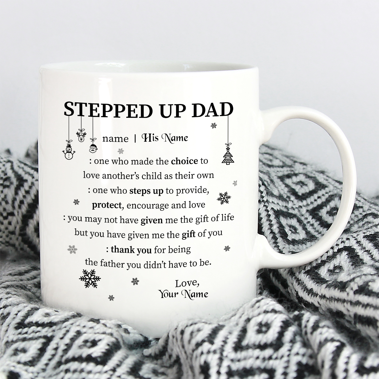 Personalized Stepped Up Dad Mug mk1