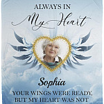 Always In My Heart Personalized Photo Blanket, White, Cozy Plush Fleece Blanket - 50x60 Always In My Heart Personalized Photo Blanket, White, Cozy Plush Fleece Blanket - 50x60