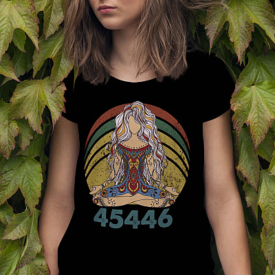 Alternative view of 45446 Beige AF 45 Percent Yoga Namaste - Joe Biden 46 Better Than 45 T-Shirt
