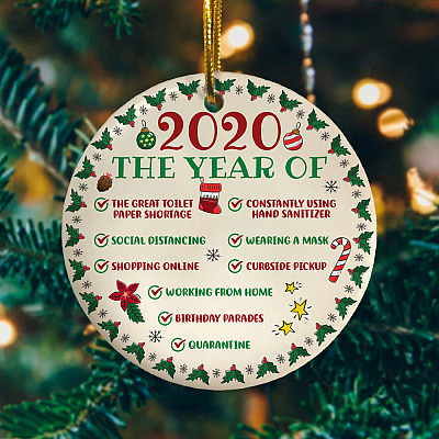 2020 The Year Of Quarantined Year In Review Christmas Ornament Keepsake - Holiday Flat Circle Ornament Gifts