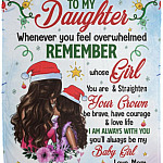 To My Daughter Whenever You Feel Blanket, White, Cozy Plush Fleece Blanket - 50x60