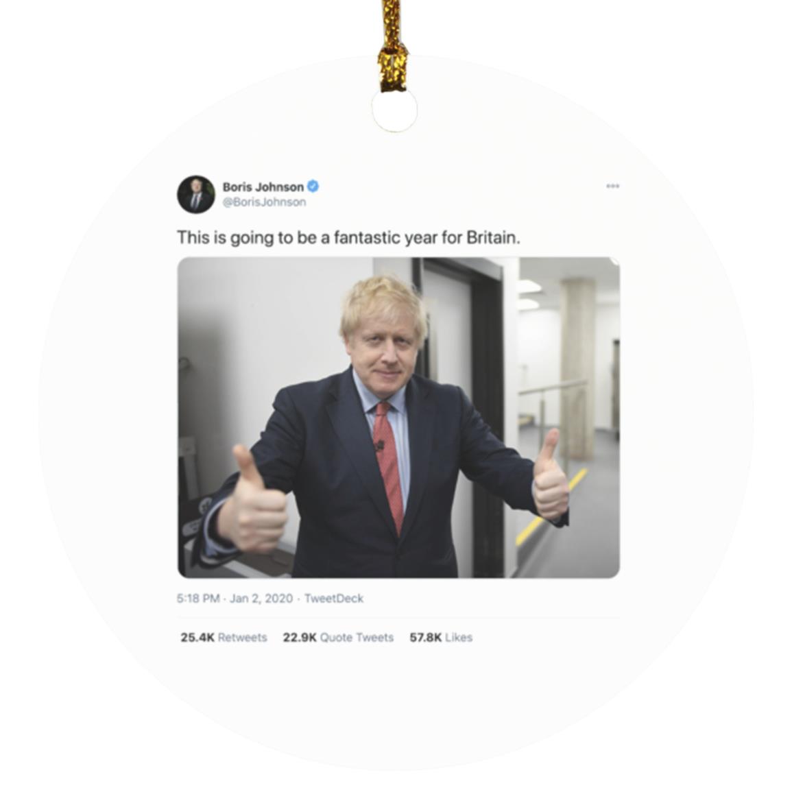 Boris Johnson This Year Is Going to Be, White, Circle Ornament Boris Johnson This Year Is Going to Be, White, Circle Ornament