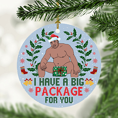 I Have A Big Package For You Barry Wood Christmas Ornament - Funny Meme Christmas Ornament - Holiday Keepsake