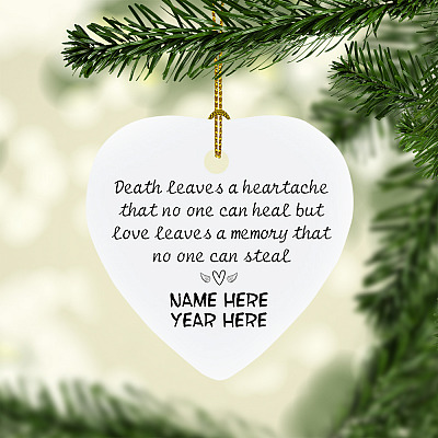 Alternative view of Personalized Memorial Christmas Ornament - Death Leaves A Heartache No One Can Heal Memory For Loved One Gift