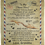 Personalized to My Grandson Inside This Blanket Fleece Blanket - Mink Sherpa Blanket - Woven Blanket, White, Cozy Plush Fleece Blanket - 50x60