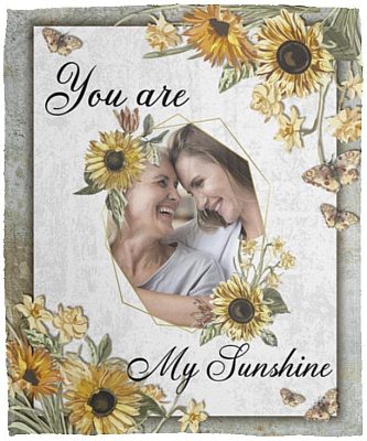 Personalized Photo You Are My Sunshine, White, Cozy Plush Fleece Blanket - 50x60