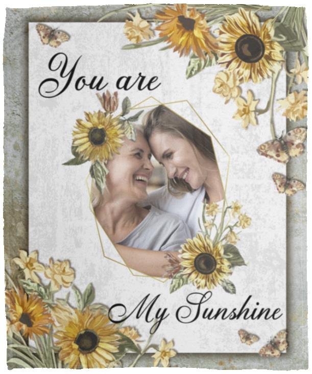 Personalized Photo You Are My Sunshine, White, Cozy Plush Fleece Blanket - 50x60