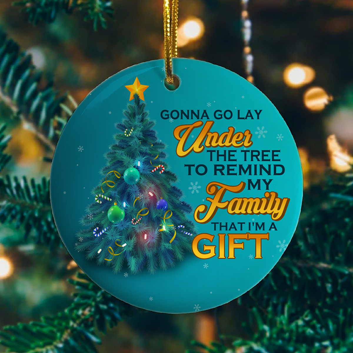4vt. gonna go lay under the tree ugly ornament mockup