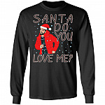 Santa Love Me Hoodie, Black, Long Sleeve