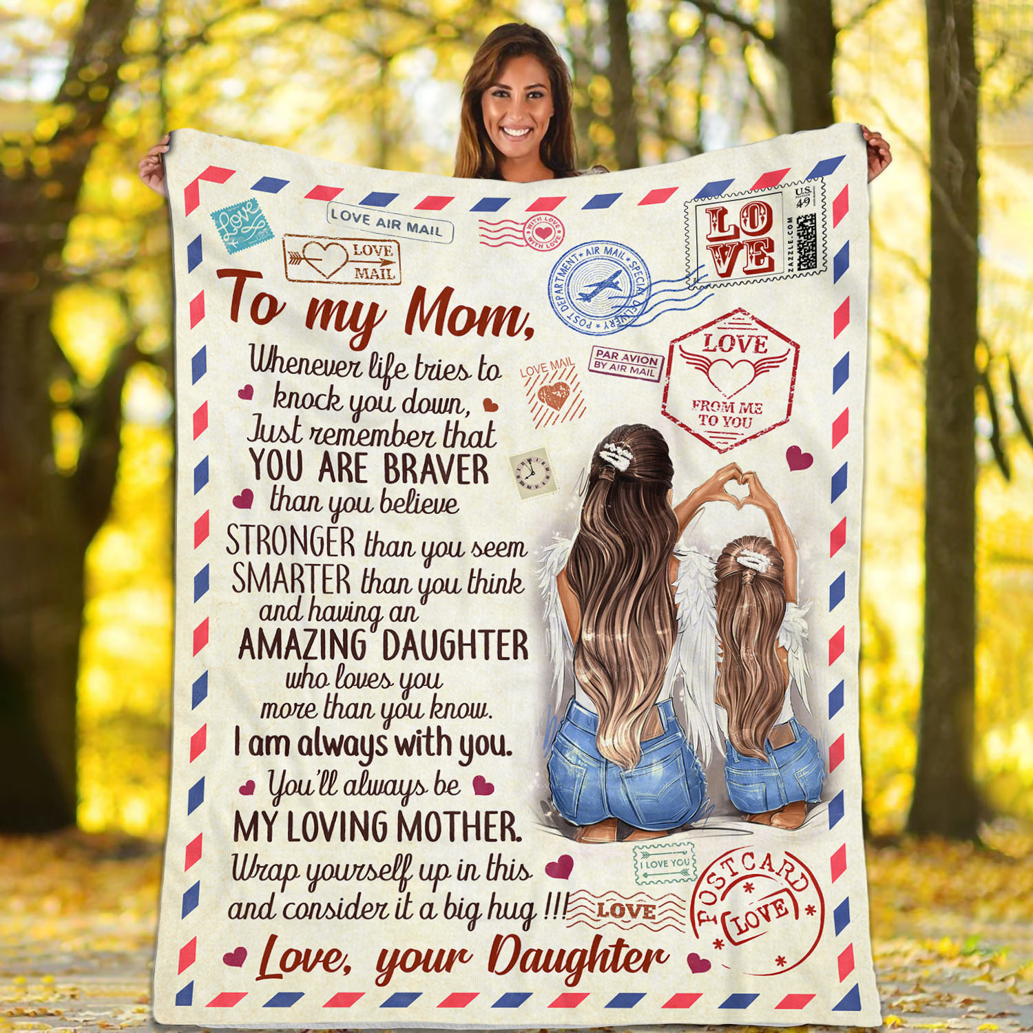 5VT. UU TIEN To My Mom Whenvever Life Tries blanket mockup